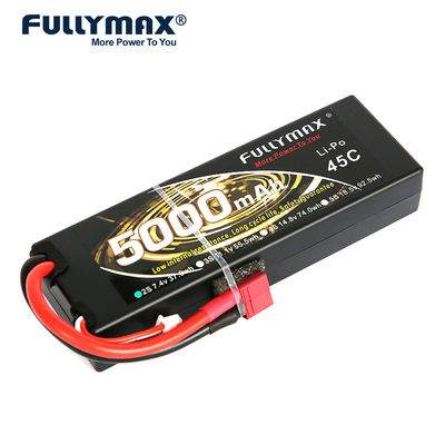 batterie 7.4v de polymère de lithium de la batterie de voiture de 2S Lipo Rc 5000mah 45C