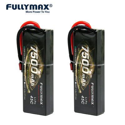 batteries de 45C 7500mAh 7.4V 2S Lipo pour les bateaux modèles d'Aircraft Rc Model