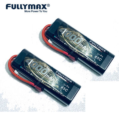 Caisse dure ronde de batterie de 7,4 V Lipo 4000mah 2S1P 45C avec la prise de Deans