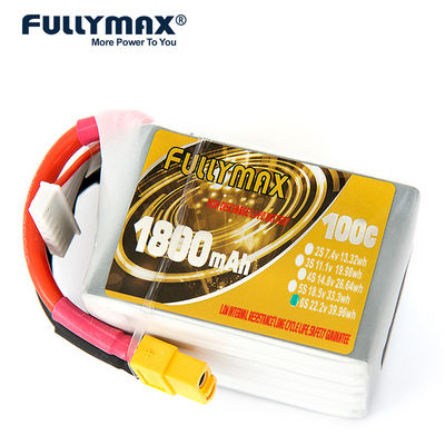 batterie de Li-polymère de Jst-Xhr de batterie de la batterie Xt60 1800mah 14.8v 100c Fpv Lipo de 4s Lipo