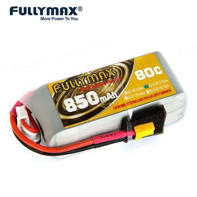 Fullymax Lipo 4s 850 MAH Lipo 14.8V 80C avec le modèle Battery Pack de doyen Style T Connector Quadcopter FPV RC