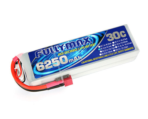 Batterie 30C 6250mAh 4S 14.8V de FULLYMAX Li-PO avec le connecteur de doyens pour le bateau d'avions de camion de voitures de RC