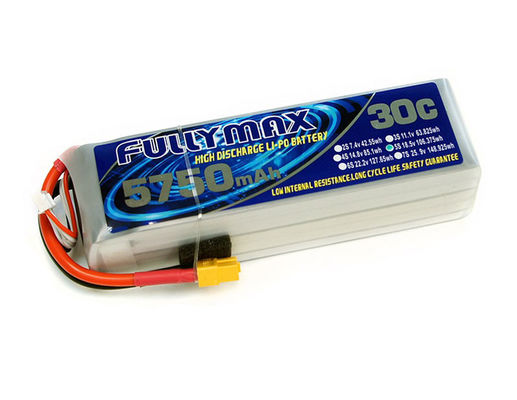 Batterie du paquet 30C 5750mAh 5S 18.5V de batterie de FULLYMAX LiPo avec le connecteur XT60 pour des avions des avions RC de Difficulté-aile de RC Heli
