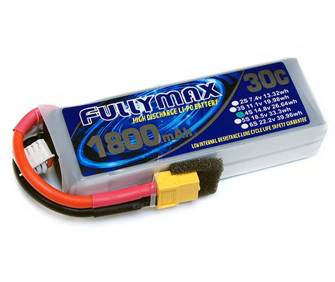 Paquet 30C 1800mAh 4S 14.8V de batterie de FULLYMAX LiPo avec la prise XT60 pour les avions RC Heli des voitures RC de RC